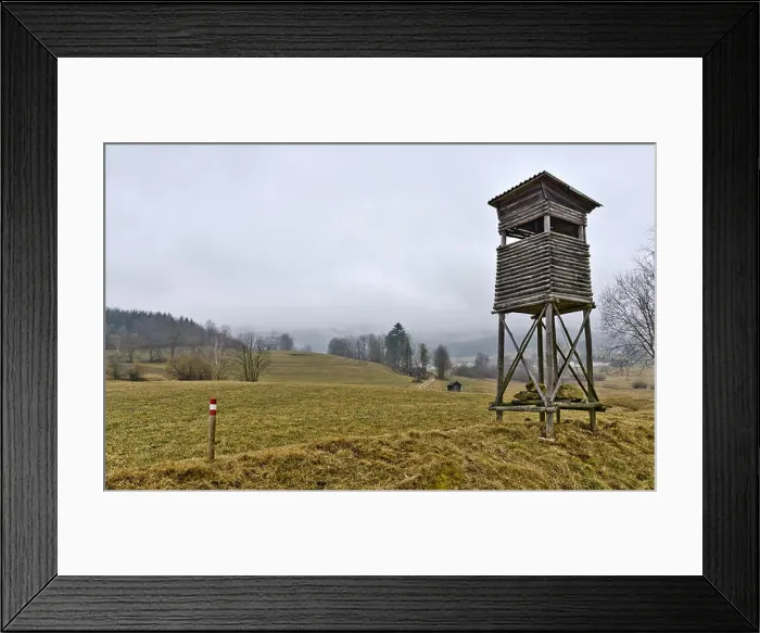 Framed Print : landscape with high seat at dull weather Framed Print : landscape with high seat at dull weather