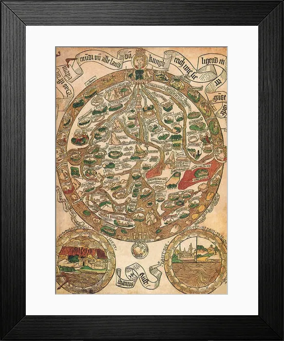 Framed Print : Medieval Map of Europe 1480 Framed Print : Medieval Map of Europe 1480