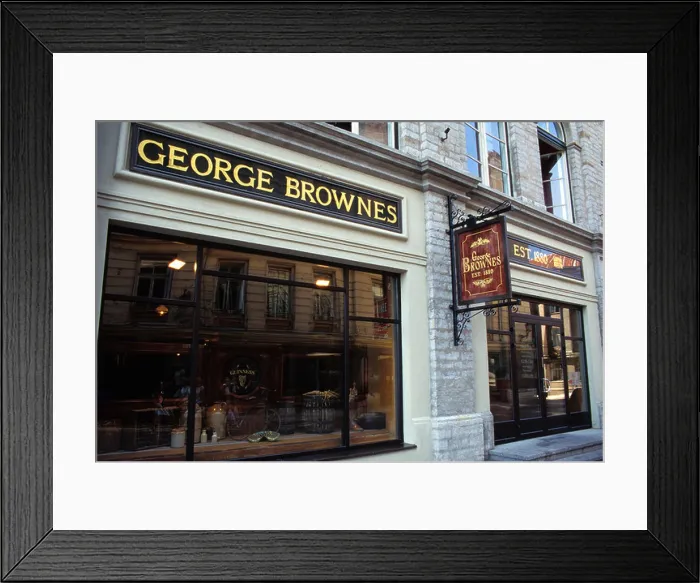 Framed Print : Estonia Tallinn George Brownes Irish Pub exterior Framed Print : Estonia Tallinn George Brownes Irish Pub exterior