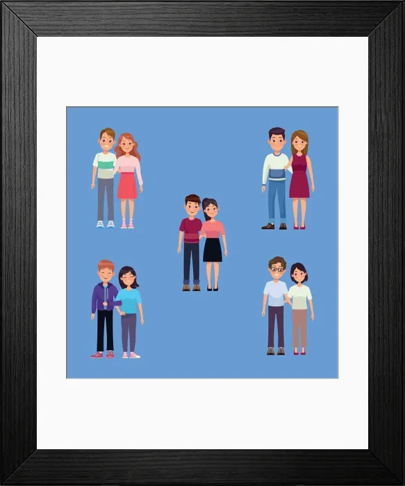 Framed Print : five group couples Framed Print : five group couples