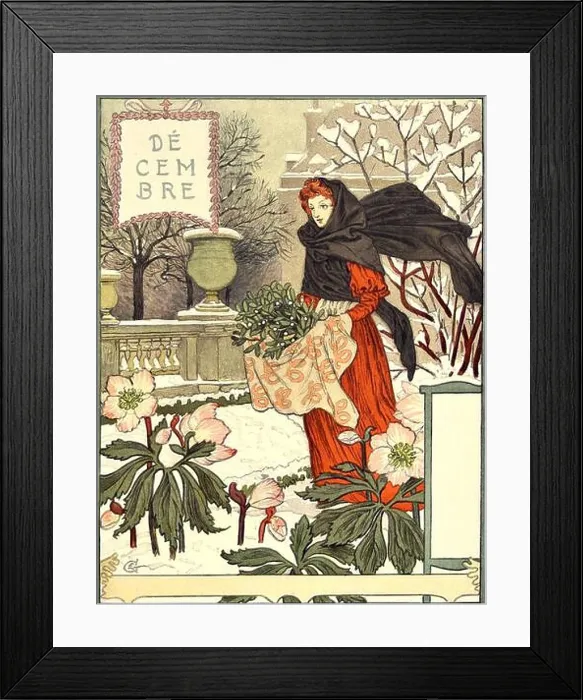 Framed Print : Eugène Grasset's calendar commissioned by the Parisian department store La Belle Jardinière - The Months - December Framed Print : Eugène Grasset's calendar commissioned by the Parisian department store La Belle Jardinière - The Months - December