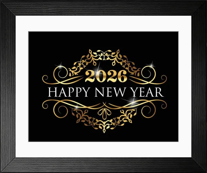 Framed Print : Happy new year 2026, New year greeting Framed Print : Happy new year 2026, New year greeting