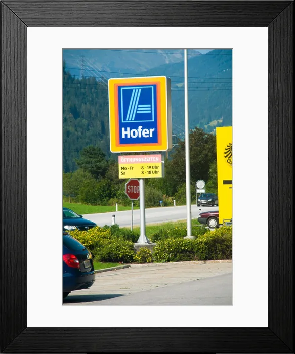 Framed Print : Hofer (Aldi) discount supermarket Photographed in Austria Framed Print : Hofer (Aldi) discount supermarket Photographed in Austria