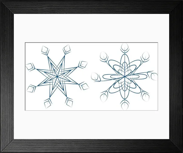 Framed Print : Set of 2 patterned unusual variation of snowflake Framed Print : Set of 2 patterned unusual variation of snowflake