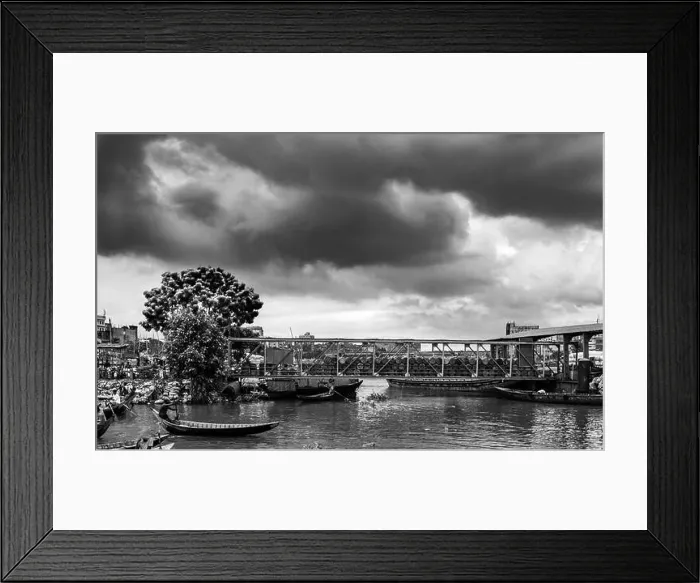 Framed Print : Traditional boat station under the cloudy sky Framed Print : Traditional boat station under the cloudy sky