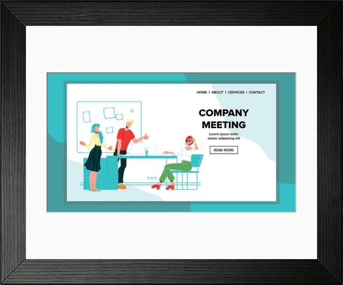 Framed Print : Company Meeting, Briefing Or Conference Vector Illustration Framed Print : Company Meeting, Briefing Or Conference Vector Illustration