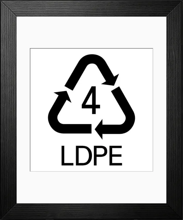 Framed Print : Plastic recycling code LDPE 4 symbol Framed Print : Plastic recycling code LDPE 4 symbol