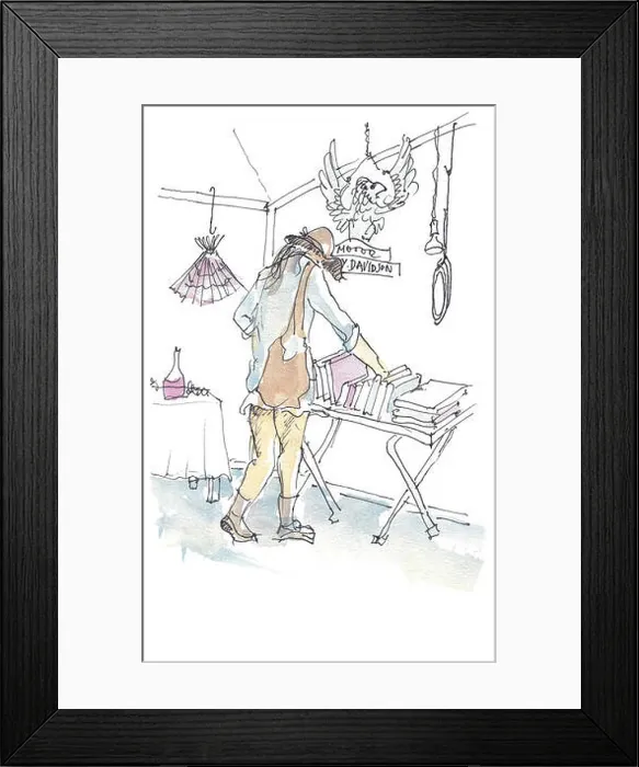 Framed Print : A Watercolor Painting of a Woman Browsing on Book Fair of Flea Market Framed Print : A Watercolor Painting of a Woman Browsing on Book Fair of Flea Market