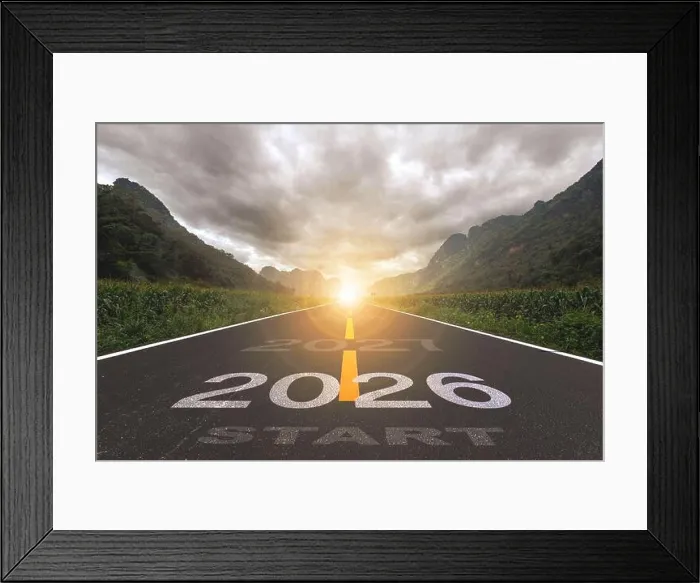 Framed Print : 2026, the new year 2026 or the beginning of the concept of the word 2026