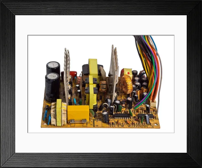 Framed Print : Circuit Board Inside Computer's Power Supply Framed Print : Circuit Board Inside Computer's Power Supply
