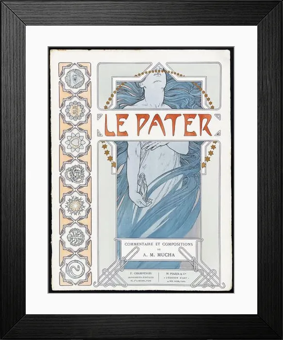 Framed Print : Le Pater is an illustrated edition of The Lord's Prayer created by Alphonse Mucha. 1899 Framed Print : Le Pater is an illustrated edition of The Lord's Prayer created by Alphonse Mucha. 1899