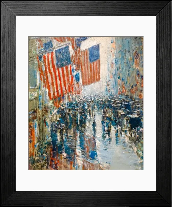 Framed Print : Childe Hassam, Rainy Day, Fifth Avenue, landscape painting, 1916 Framed Print : Childe Hassam, Rainy Day, Fifth Avenue, landscape painting, 1916