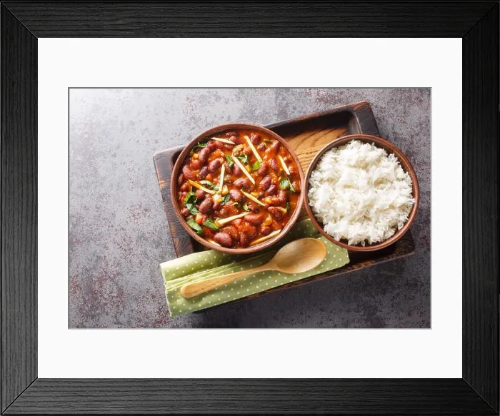 Framed Print : Rajma Chawal is a popular North Indian Food made of Red kidney beans cooked with onions Framed Print : Rajma Chawal is a popular North Indian Food made of Red kidney beans cooked with onions