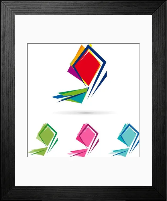 Framed Print : Vector signs abstract geometric butterfly Framed Print : Vector signs abstract geometric butterfly