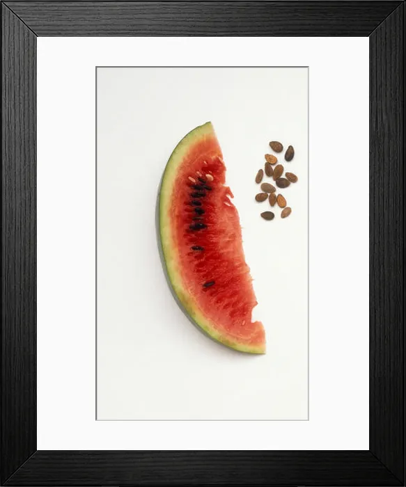 Framed Print : Slice of watermelon, and seeds Framed Print : Slice of watermelon, and seeds