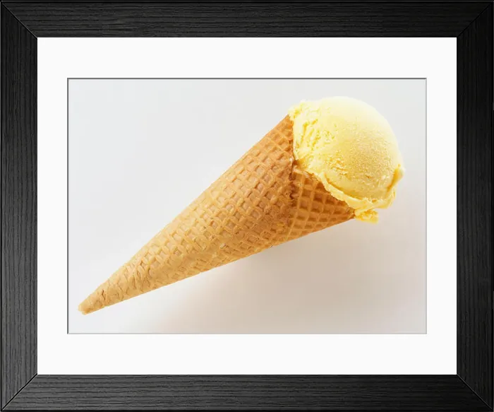 Framed Print : Ice cream cone, close up Framed Print : Ice cream cone, close up