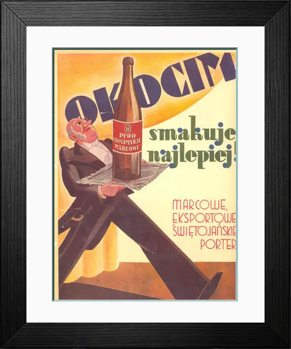 Framed Print : Polski: Reklama piwa OKOCIM z lat międzywojennych English: Advertising beer OKOCIM the interwar years Framed Print : Polski: Reklama piwa OKOCIM z lat międzywojennych English: Advertising beer OKOCIM the interwar years
