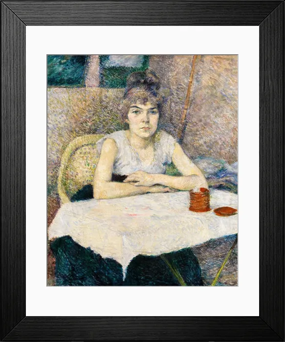 Framed Print : Henri de Toulouse Lautrec, Young Woman at a Table, Poudre de riz, portrait painting, 1887 Framed Print : Henri de Toulouse Lautrec, Young Woman at a Table, Poudre de riz, portrait painting, 1887