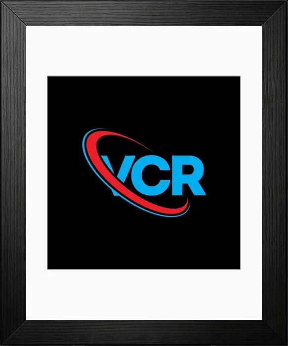 Framed Print : VCR logo. VCR letter. VCR letter logo design Framed Print : VCR logo. VCR letter. VCR letter logo design
