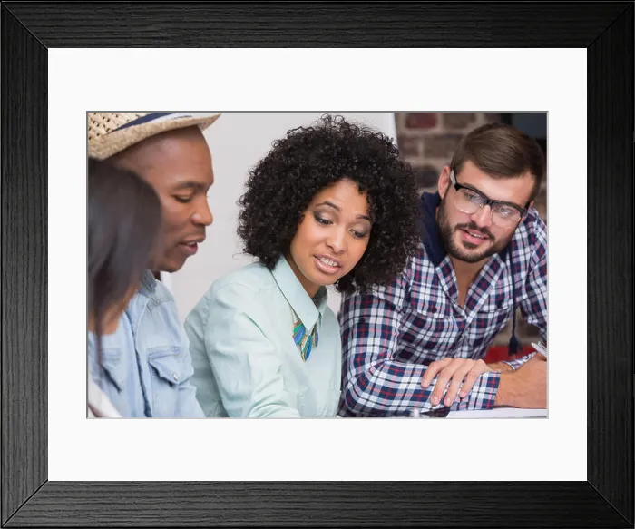 Framed Print : Creative business team in meeting Framed Print : Creative business team in meeting