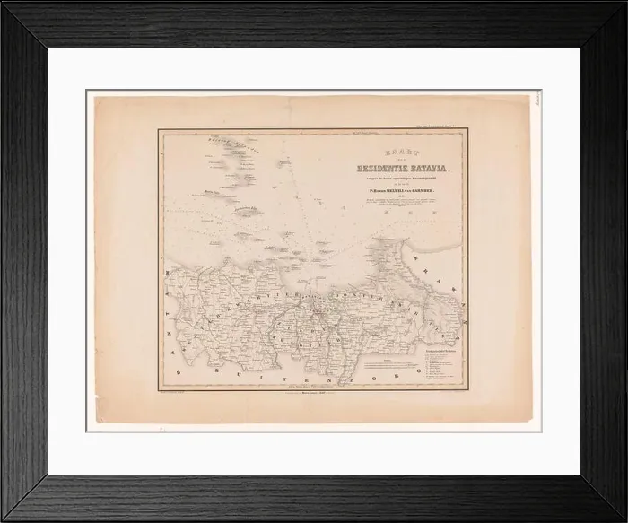 Framed Print : Map of the Batavia Residence on Java, F Framed Print : Map of the Batavia Residence on Java, F
