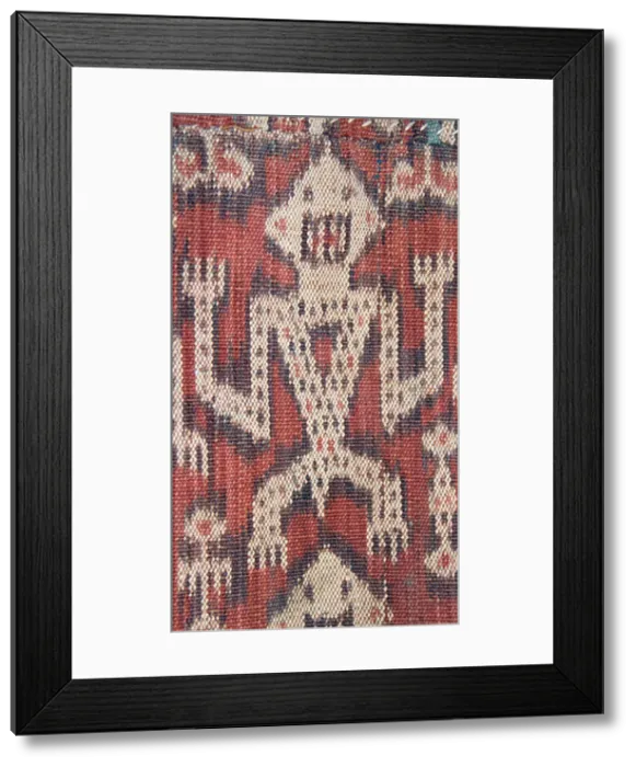 Framed Print : Warp ikat from Borneo Detail of an Iban fabric with anthropomorphic motifs from Sarawak MALAYSIA Framed Print : Warp ikat from Borneo Detail of an Iban fabric with anthropomorphic motifs from Sarawak MALAYSIA