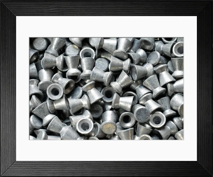 Framed Print : Air gun pellets background. Horizontal image Framed Print : Air gun pellets background. Horizontal image