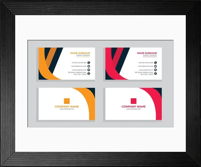 Framed Print : Creative and Clean Double-sided Business Card Template. Flat Design Vector Illustration Framed Print : Creative and Clean Double-sided Business Card Template. Flat Design Vector Illustration
