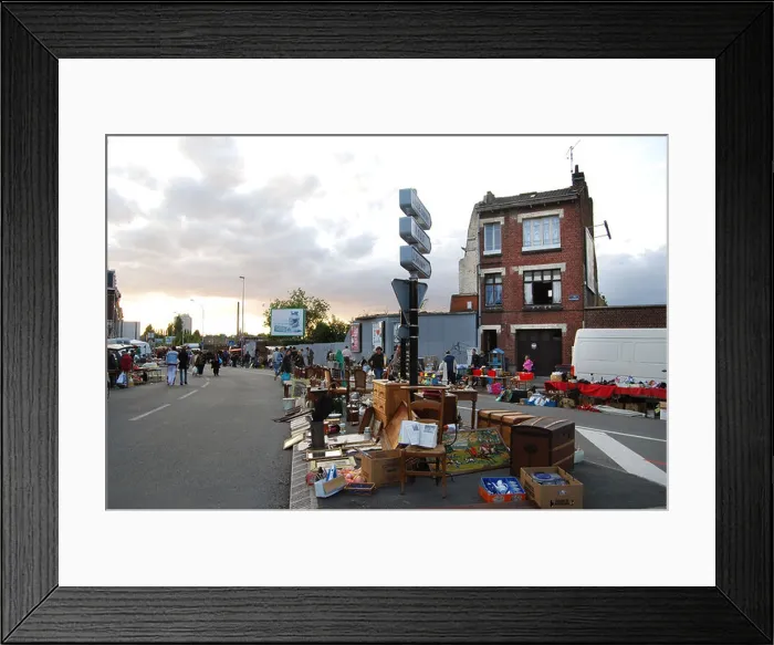 Framed Print : mixed collection of bric a brac at Lille Braderie France Framed Print : mixed collection of bric a brac at Lille Braderie France