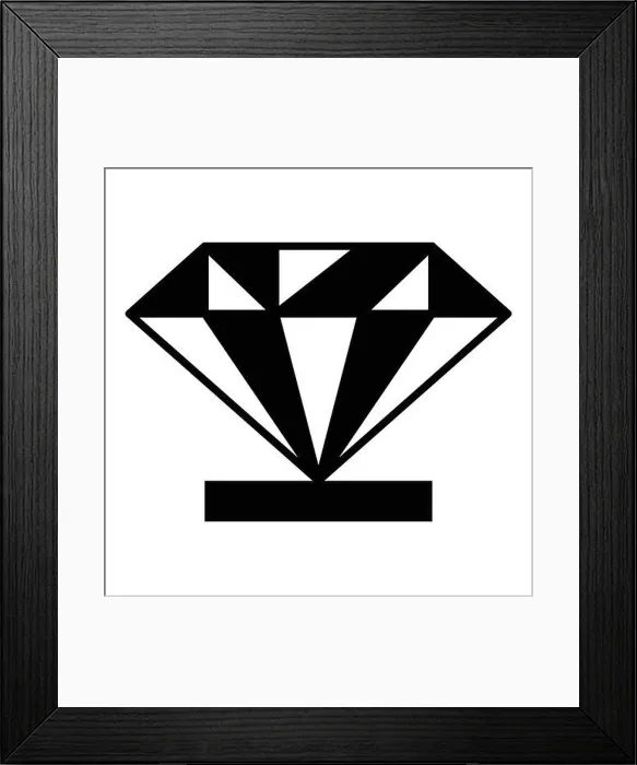 Framed Print : Diamond on a pedestal icon, simple style Framed Print : Diamond on a pedestal icon, simple style