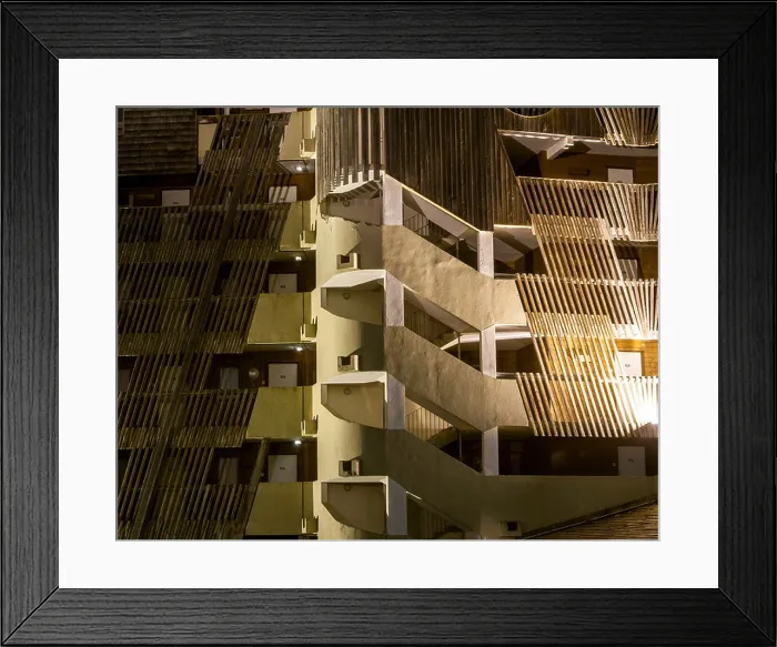 Framed Print : Avoriaz, Avoriaz, France. Architect: Jacques Labro, Simon Cloutier, Jean-Jacques Orzoni, 2014 Framed Print : Avoriaz, Avoriaz, France. Architect: Jacques Labro, Simon Cloutier, Jean-Jacques Orzoni, 2014
