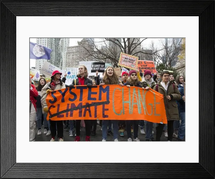 Framed Print : School students and others gather in New York City as part of the Future Fridays international student climate strike Framed Print : School students and others gather in New York City as part of the Future Fridays international student climate strike