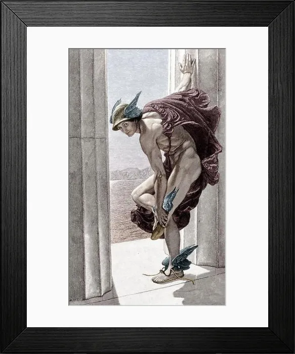 Framed Print : Colorized historical illustration of the Ancient Roman god Mercury Framed Print : Colorized historical illustration of the Ancient Roman god Mercury