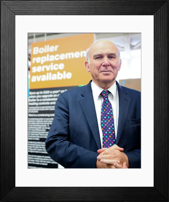Framed Print : Vince Cable tours B&Q Sutton Superstore including their new ‘Ecostore and ‘Do it together with B&Q classroom Framed Print : Vince Cable tours B&Q Sutton Superstore including their new ‘Ecostore and ‘Do it together with B&Q classroom