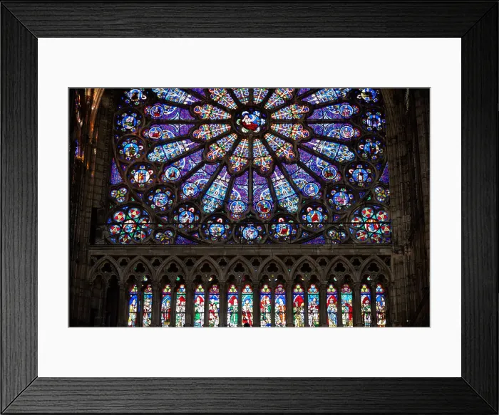 Framed Print : Medieval Rayonnant Gothic stained glass Rose window Framed Print : Medieval Rayonnant Gothic stained glass Rose window