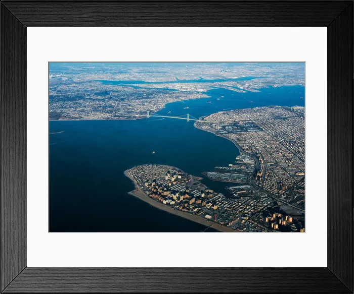 Framed Print : Verrazano Narrows Bridge Aerial View Framed Print : Verrazano Narrows Bridge Aerial View