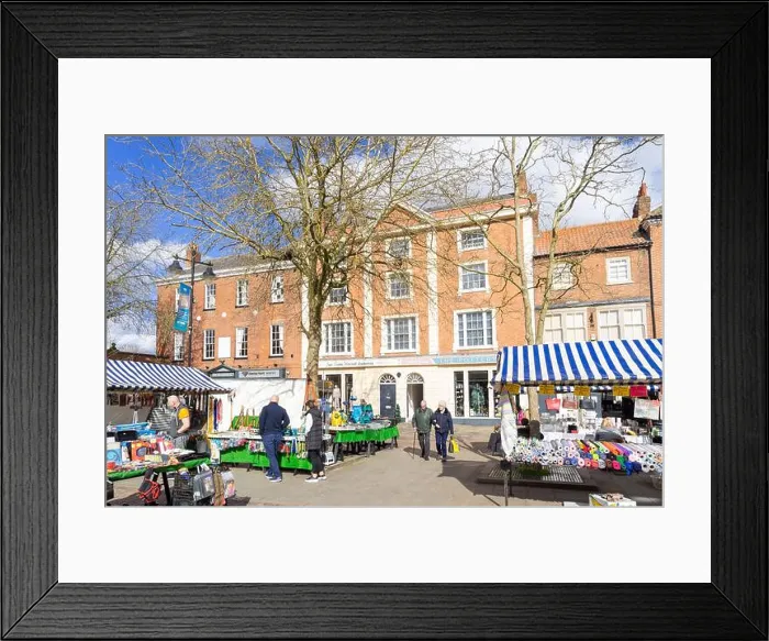 Framed Print : Retford Market Square with people shopping at the busy Market Stalls in Retford Nottinghamshire England UK GB Europe Framed Print : Retford Market Square with people shopping at the busy Market Stalls in Retford Nottinghamshire England UK GB Europe