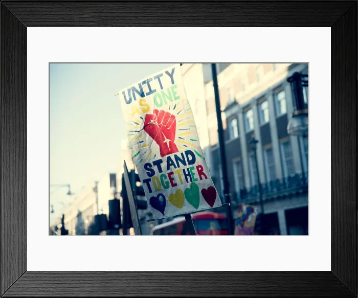 Framed Print : 21st of january 2017, march of women at oxford street, London, UK Framed Print : 21st of january 2017, march of women at oxford street, London, UK