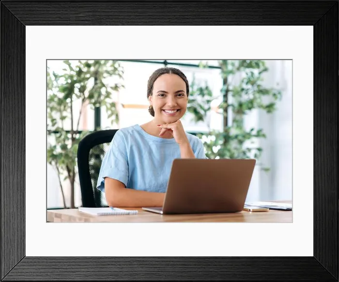 Framed Print : Portrait of positive lovely elegant brazilian or hispanic young woman Framed Print : Portrait of positive lovely elegant brazilian or hispanic young woman