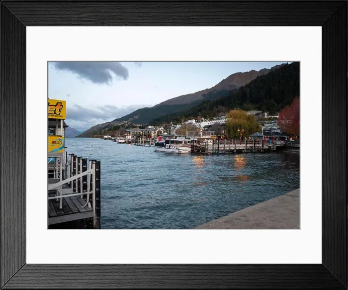 Framed Print : Waterfront, Queenstown, Central Otago, South Island, New Zealand Framed Print : Waterfront, Queenstown, Central Otago, South Island, New Zealand