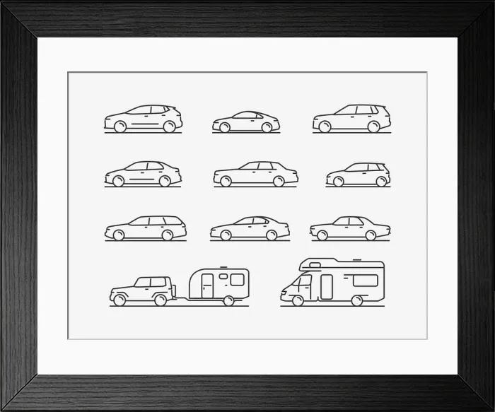 Framed Print : Icon set transportation. Car, transport symbol. Vector illustration Framed Print : Icon set transportation. Car, transport symbol. Vector illustration