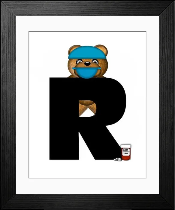 Framed Print : The letter, in the alphabet set 'Teddy Dental Checkup Framed Print : The letter, in the alphabet set 'Teddy Dental Checkup