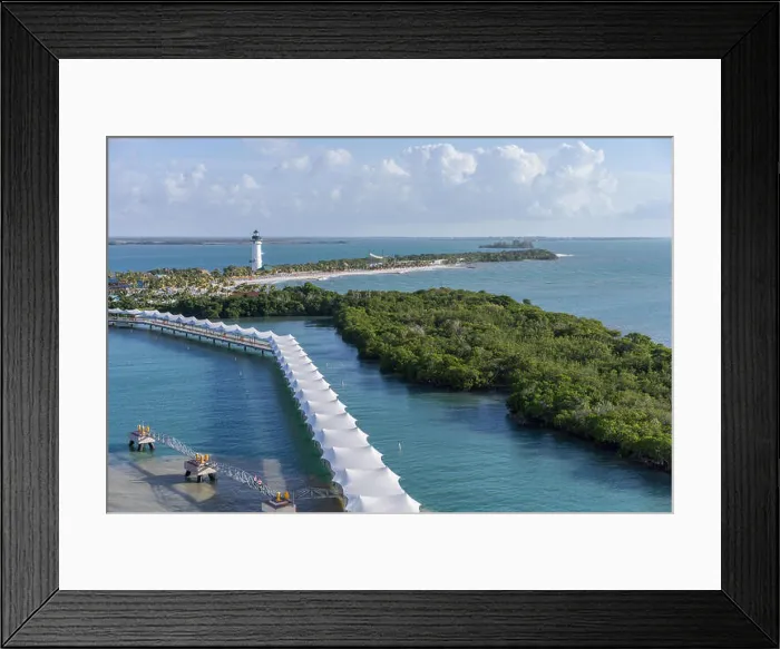 Framed Print : A view of the island of Harvest Kaye off the southern coast of Belize Framed Print : A view of the island of Harvest Kaye off the southern coast of Belize