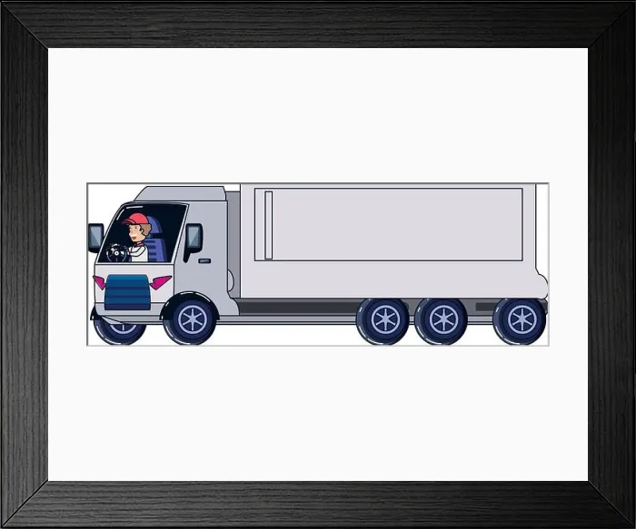 Framed Print : man driver truck avatar character vector illustration design Framed Print : man driver truck avatar character vector illustration design