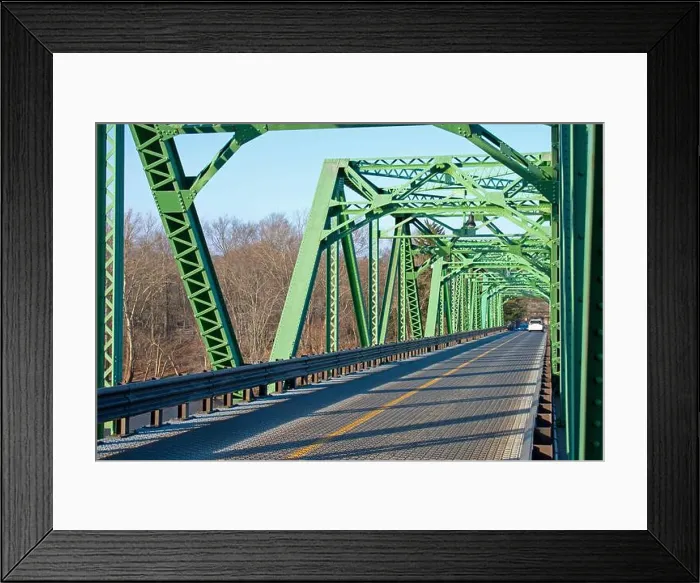 Framed Print : Truss bridge spanning the Delaware River and connecting the states New Jersey and Pennsylvania at the town of Stockton Framed Print : Truss bridge spanning the Delaware River and connecting the states New Jersey and Pennsylvania at the town of Stockton