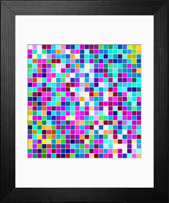 Framed Print : Multicoloured small squares background Framed Print : Multicoloured small squares background