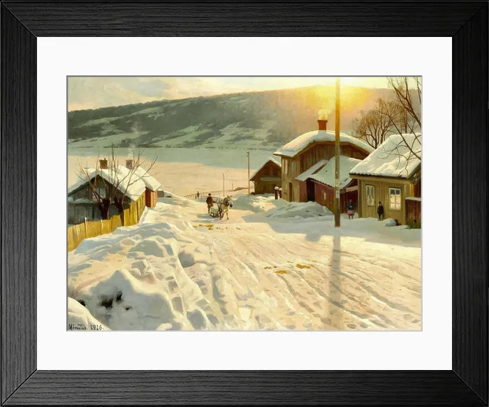 Framed Print : Monsted Peder Mork - Winter Day in Lillehammer Norway Framed Print : Monsted Peder Mork - Winter Day in Lillehammer Norway