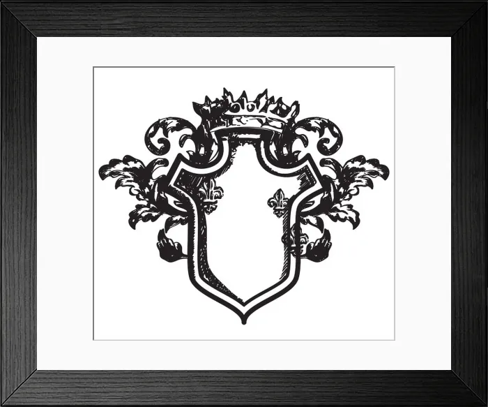 Framed Print : Drawing heraldic coat of arms Framed Print : Drawing heraldic coat of arms