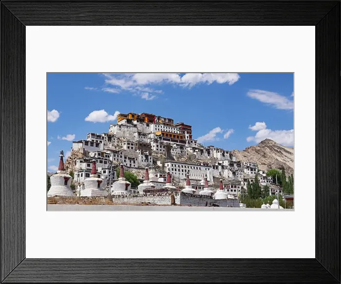 Framed Print : View of Thiksey Monastery from the main road, Leh, Ladakh, India Framed Print : View of Thiksey Monastery from the main road, Leh, Ladakh, India
