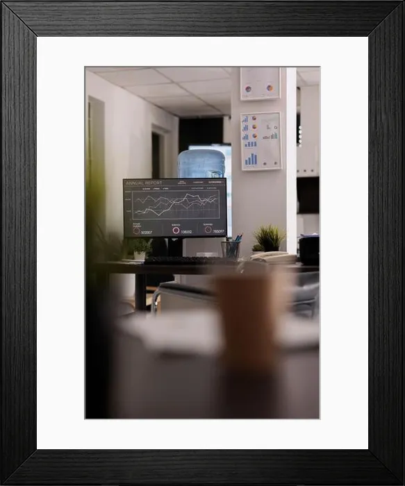 Framed Print : Office with no employees at the end of the shift Framed Print : Office with no employees at the end of the shift